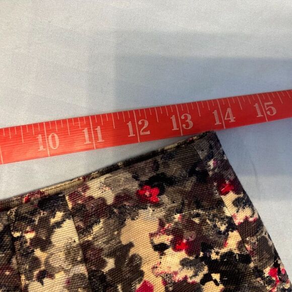Talbots Woven Skirt Fall Floral Abstract Watercolor Lined Mini Chic Petite 2P - Picture 9 of 10